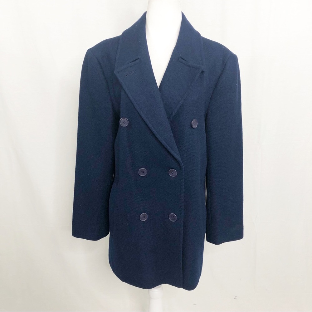Vintage Pendleton Wool Pea Coat, Size 10, Blue